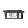 Z-Lite Seoul 3 Light Outdoor Flush Ceiling Mount Fixture, Oil Rubbed Bronze & Clear 571F-ORB